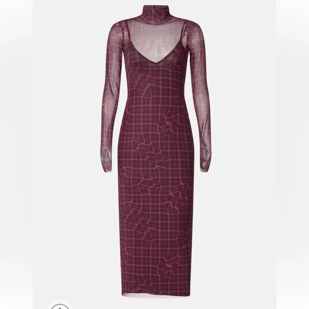 AFRM Shailene Mesh turtleneck Dress - Picture 2 of 5